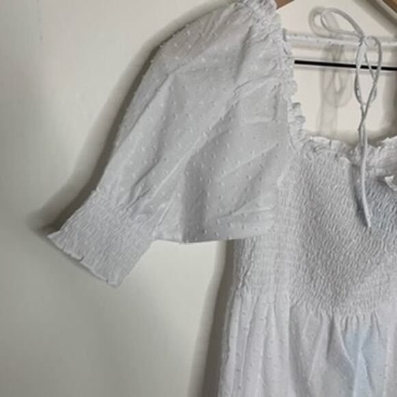 Hill House Home Athena Nap Dress Sheer White Swiss Dot Womens New Small - Picture 10 of 16